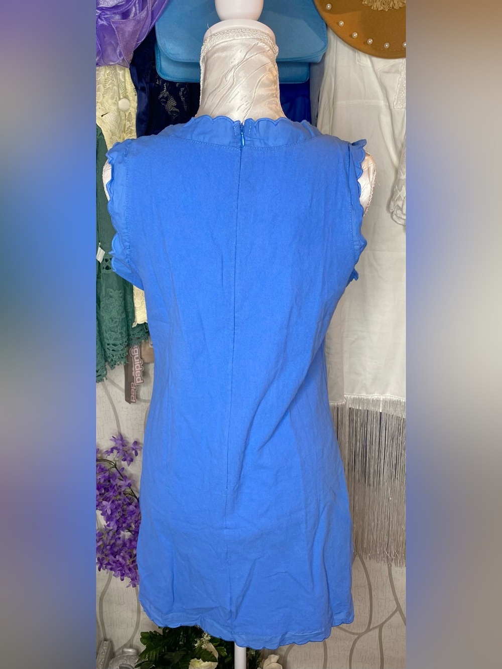 ๐๐ท Blue Ruffle Tank Shift Dress ๐ท๐ - Picture 3 of 8